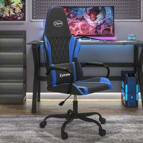 VidaXL Masažni gaming stol črno in modra umetno usnje