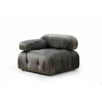 Temno siva žametna modularna sedežna garnitura (levi kot) Bubble – Balcab Home
