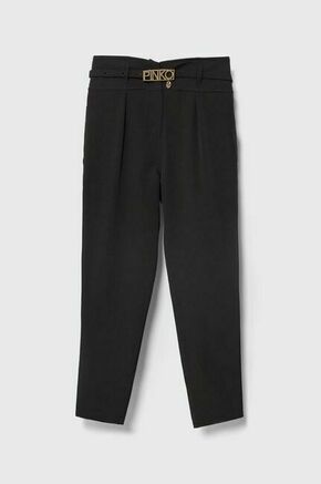 Otroške hlače Pinko Up črna barva - črna. Otroški hlače iz kolekcije Pinko Up. Model izdelan iz prožnega materiala