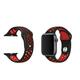 Silikonski pašček Sport za Apple Watch, 42/44/45 mm, črno-rdeč