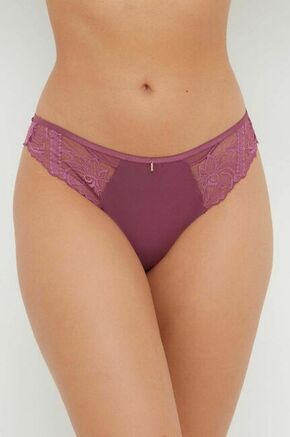 Brazilke Chantelle vijolična barva - vijolična. Brazilke Guess Jeans iz linije Guess Underwear. Model izdelan iz kombinacije tkanine in čipke.