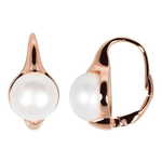 JwL Luxury Pearls Bronasti uhani s pravimi biseri JL0533 srebro 925/1000