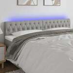 vidaXL LED posteljno vzglavje svetlo sivo 200x7x78/88 cm blago
