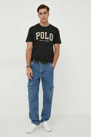 Bombažna kratka majica Polo Ralph Lauren črna barva - črna. Kratka majica iz kolekcije Polo Ralph Lauren