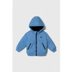 Otroška jakna United Colors of Benetton - modra. Otroški jakna iz kolekcije United Colors of Benetton. Podložen model, izdelan iz gladkega materiala. Zaščita pred rahlim dežjem.