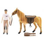 Teddies konj za krtačenje + lutka, 30 cm