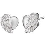 Engelsrufer Srebrni uhani Srce z angelovimi krili in cirkoni ERE-LILHW-ST srebro 925/1000