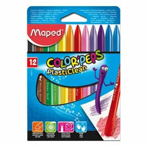 WEBHIDDENBRAND Plastični pasteli Maped Color'Peps Plasticlean 12 barv