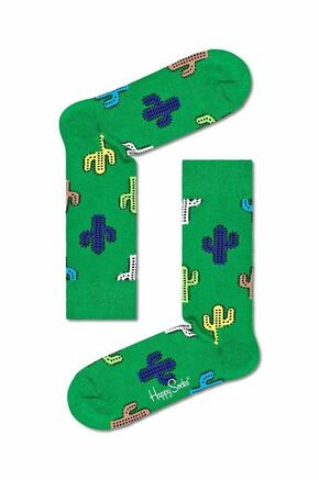 Nogavice Happy Socks Cactus zelena barva - zelena. Visoke nogavice iz kolekcije Happy Socks. Model izdelan iz elastičnega