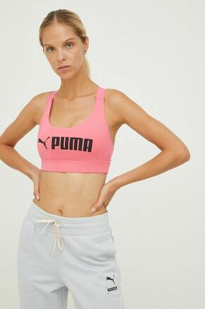 Športni modrček Puma Fit roza barva - roza. Športni nedrček iz kolekcije Puma. Model s srednjo oporo