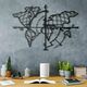 WORLD MAP COMPASS - BLACK WALLXPERT