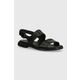 Usnjeni sandali Camper Edy ženski, črna barva, K200573-013 - črna. Sandali iz kolekcije Camper. Model je izdelan iz naravnega usnja. Model z usnjeno notranjostjo, ki je udobna za noge.