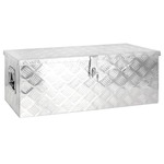 vidaXL Škatla za shranjevanje srebrna 80x39x30 cm aluminij