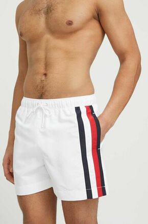 Kopalne kratke hlače Tommy Hilfiger bela barva - bela. Kopalne kratke hlače iz kolekcije Tommy Hilfiger. Model izdelan iz tkanine. Tanek