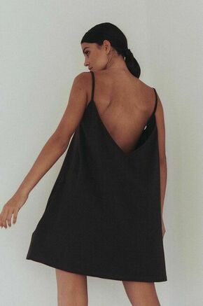 Bombažna obleka MUUV. sukienka #SURFGIRL rjava barva - rjava. Obleka iz kolekcije MUUV. Ohlapen model