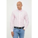Bombažna srajca Gant moška, roza barva - roza. Srajca iz kolekcije Gant, izdelana iz enobarvne tkanine. Model iz zračne bombažne tkanine.