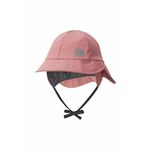 Otroški dežni klobuk Reima roza barva - roza. Klobuk iz kolekcije Reima. Model s širokim robom, izdelan iz enobarvnega materiala.
