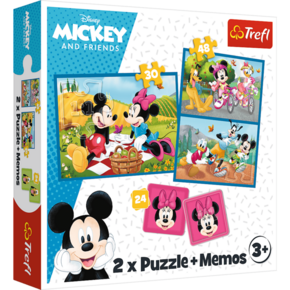 Trefl Puzzle 2v1 + pexeso - Spoznajte Disneyjeve junake / Disney Multiproperty