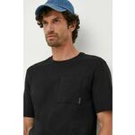 Bombažna kratka majica Sisley črna barva - črna. Lahkotna kratka majica iz kolekcije Sisley, izdelana iz pletenine, prijetne na otip. Model iz izjemno udobne bombažne tkanine.
