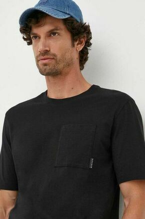 Bombažna kratka majica Sisley črna barva - črna. Lahkotna kratka majica iz kolekcije Sisley