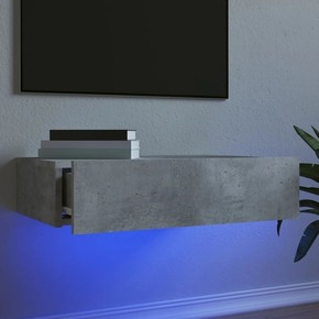 VidaXL TV omarica z LED lučkami betonsko siva 60x35x15