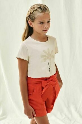 Otroške kratke hlače Mayoral oranžna barva - oranžna. Otroški kratke hlače iz kolekcije Mayoral. Model izdelan iz enobarvnega materiala. Model iz izjemno udobne tkanine z visoko vsebnostjo liocela.