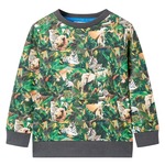 vidaXL Otroški pulover starinsko zelena 128