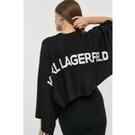 Pulover Karl Lagerfeld ženski, črna barva, - črna. Pulover iz kolekcije Karl Lagerfeld. Model z okroglim izrezom, izdelan iz vzorčaste pletenine.
