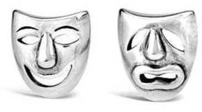 Silvego Uhani iz srebrne gledališke maske PRM11187 srebro 925/1000