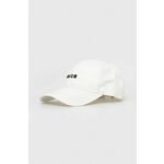 Bombažna bejzbolska kapa MSGM bela barva - bela. Kapa s šiltom vrste baseball iz kolekcije MSGM. Model izdelan iz materiala z nalepko.