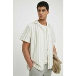 Bombažna srajca Les Deux moška, bež barva - bež. Srajca iz kolekcije Les Deux, izdelana iz vzorčastega materiala. Model iz izjemno udobne bombažne tkanine.