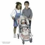 DeCuevas 80586 Zložljiv voziček za lutke 3 v 1 s torbo FUNNY 2023 - 70 cm