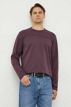 Bombažna majica z dolgimi rokavi G-Star Raw vijolična barva - vijolična. Majica z dolgimi rokavi iz kolekcije G-Star Raw. Model izdelan iz enobarvne pletenine. Model iz izjemno udobne bombažne tkanine.