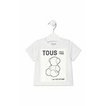 Otroška bombažna kratka majica Tous bela barva - bela. Otroške kratka majica iz kolekcije Tous. Model izdelan iz tanke, rahlo elastične pletenine.