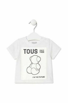 Otroška bombažna kratka majica Tous bela barva - bela. Otroške kratka majica iz kolekcije Tous. Model izdelan iz tanke