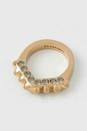 Prstan AllSaints - zlata. Prstan iz kolekcije AllSaints. Model z okrasnimi elementi izdelan iz kovine.