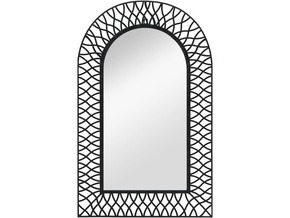 VIDAXL Stensko ogledalo zaobljeno 50x80 cm črne barve