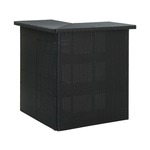 VIDAXL Kotna barska miza črna 100x50x105 cm poli ratan