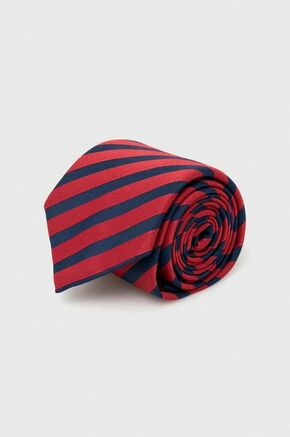 Kravata BOSS rdeča barva - rdeča. Kravata iz kolekcije BOSS. Model izdelan iz vzorčaste tkanine.