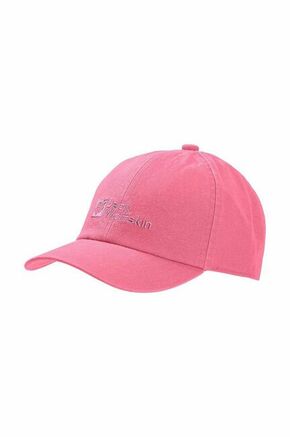 Otroška kapa Jack Wolfskin BASEBALL CAP K roza barva - roza. Otroška kapa s šiltom vrste baseball iz kolekcije Jack Wolfskin. Model izdelan iz enobarvne tkanine z vstavki.