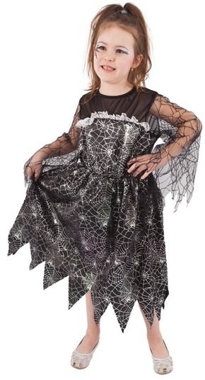 WEBHIDDENBRAND Otroški kostum čarovnice s pajkovo mrežo (S)