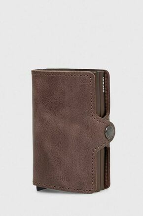 Usnjena denarnica Secrid rjava barva - rjava. Mala denarnica iz kolekcije Secrid. Model izdelan iz naravnega usnja.
