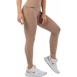 Nebbia Organic Cotton Ribbed High-Waist Leggings Brown XS Fitnes hlače