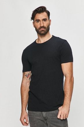 AllSaints t-shirt Figure Crew - črna. Lahek T-shirt iz kolekcije AllSaints. Model izdelan iz tanke