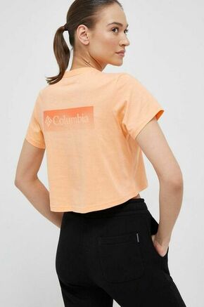 Bombažna kratka majica Columbia oranžna barva - oranžna. Lahkotna kratka majica iz kolekcije Columbia. Model izdelan iz tanke