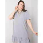 BASIC FEEL GOOD Ženska melanžna obleka plus size SARAH siva RV-SK-6328.87P_361520 4XL