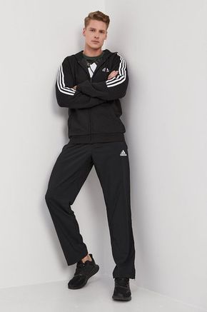 Adidas hlače - črna. Hlače iz kolekcije adidas. Model izdelan iz enobarvne tkanine.