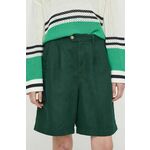 Kratke hlače iz mešanice lana Tommy Hilfiger zelena barva - zelena. Kratke hlače iz kolekcije Tommy Hilfiger, izdelane iz gladke tkanine. Model iz izjemno udobne tkanine z visoko vsebnostjo bombaža.
