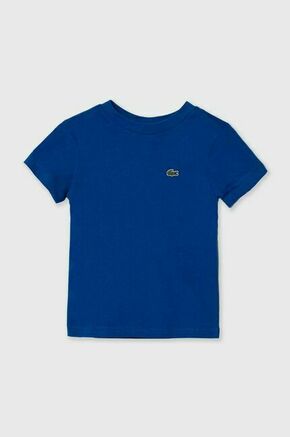 Otroška bombažna kratka majica Lacoste - modra. Otroške kratka majica iz kolekcije Lacoste