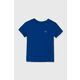Otroška bombažna kratka majica Lacoste - modra. Otroške kratka majica iz kolekcije Lacoste, izdelana iz tanke, elastične pletenine. Model iz zračne bombažne tkanine.